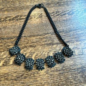 Black crystal cluster necklace
